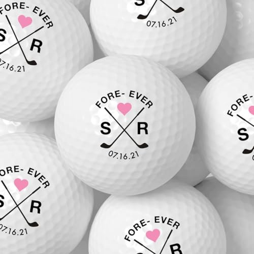 WEIYOUDP Personalisierte Golfbälle, Hochzeitsgeschenke, individueller Golfball, Hochzeitsgeschenke für Gäste, individuelles Geschenk für Damen und Herren, 12 Stück