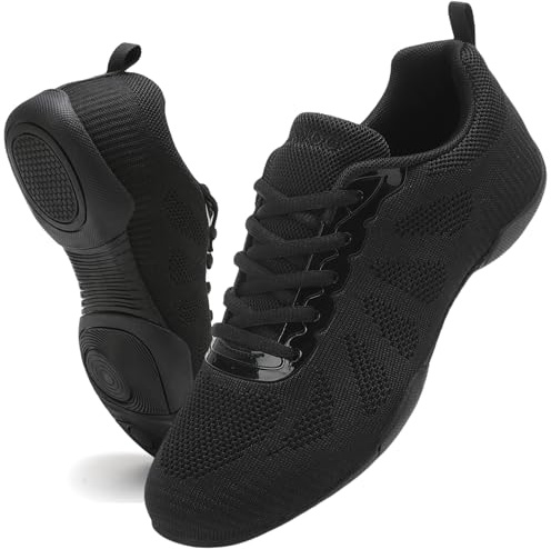 Kvwqoty Zapatillas de Animadora Cheerleading Flexibles Niña Blancas Negras | Mujer Calzado Deportivo para Gimnasia Danza Jazz Yoga Entrenamientos y Competiciones
