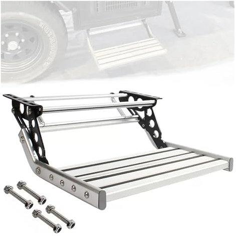 ATATKRT Marchepied de Camping-Car, marchepied électrique Automatique, télescopique antidérapant, for Camping-Car, Caravane, Caravane, Caravane, Portable, Facile à Installer, extérieur(Single Layer)