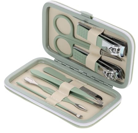OATIPHO Multifunktionales Maniküre Pediküre Satz Tragbares Nagelpflegeset Aus Edelstahl Mit Rutschfestem Griff Kompakt Für Hausgebrauch Inkl Nagelschere Nagelfeile Und Etui