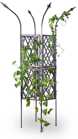 Gartenwelt Riegelsberger Rankturm Barock Höhe 150 cm schwarz freistehende Rankhilfe Obelisk für Kletterpflanzen Rosen