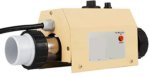 Riscaldatore elettrico per piscina, Riscaldatore di piscina 2KW Spa Pompa dello scaldabagno elettrico 48 mm 50 mm Attrezzatura piscina termostato