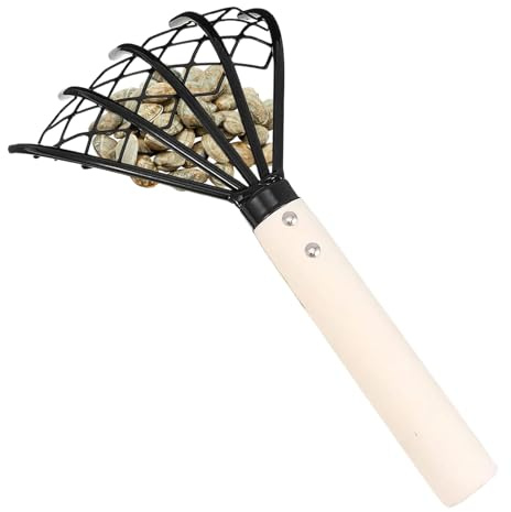 Râteau de Jardin - Pelle à Palourdes à Long Manche - Outil de Creusement Manuel avec Poignée Ergonomique pour Le Sable, la Terre, Le Sol, Désherbage, l'Aménagement Paysager