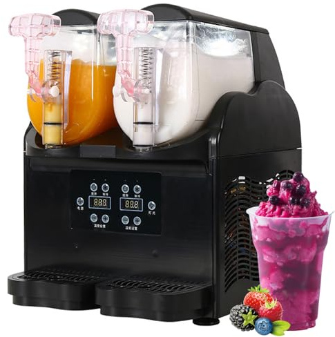 Granita Professionale, 2 Granitori Da 2,5 L Per Uso Domestico, 380 W, Tritaghiaccio Per Bevande Ghiacciate, Non Richiede Ghiaccio, Per Cocktail, Frappé, Milkshake, Vino