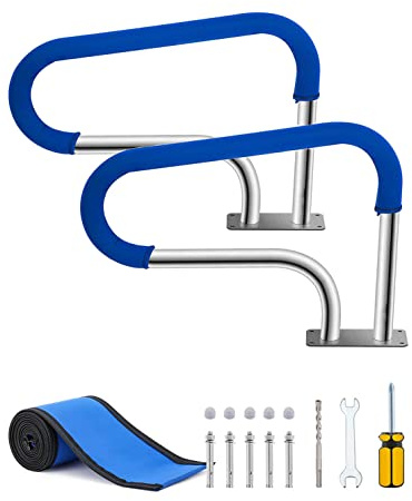 Pasamanos de piscina con tornillos autorroscantes para un fácil montaje en piscinas de jardín y patio trasero
