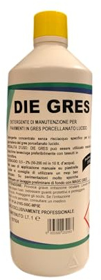 DIE GRES Nettoyant d'entretien pour sols en grès cérame brillant, concentré sans rinçage, anticalcaire, parfum fruité, usage professionnel, 1 pièce de 1 L