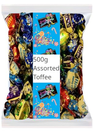 Walkers Assorted Toffee Bag - 500g | Classic British Sweets & Candies | Perfect for Sharing, Parties & Gifts | Rich, Creamy Toffee Assortment