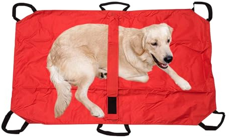 Sac de transport pliable pour animaux de compagnie - Transport d'urgence pliable - Aide au transport pour chien avec 6 poignées - Porte-d'urgence multifonction avec ceinture de sécurité pour animaux