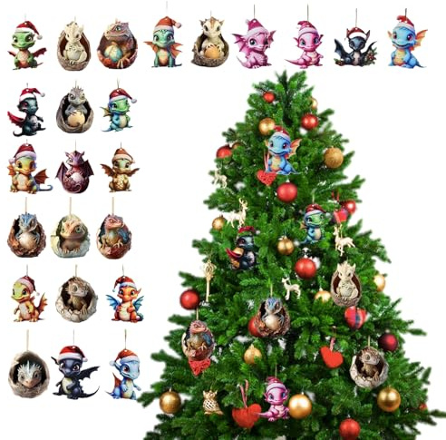 ETUCYNG Julkalender Advent – 2D Advent 24 dagars heminredning – 2025 drakleksak julkalender dekoration, för skrivbord dörr kontor bil vardagsrum sovrum födelsedagsfest