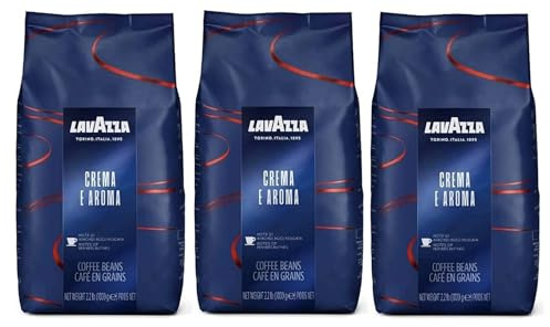 Lavazza Crema e Aroma Coffee Beans 1kg (Pack of 3, Total 3kg) | Medium Light Roast, Nutty & Spicy Aromatic Notes