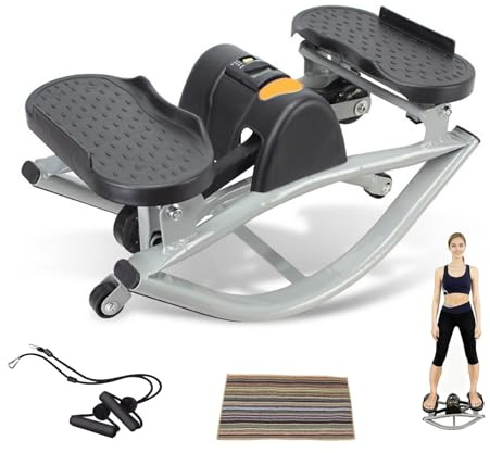 Rock Stepper,Step Rocker Side to Side,Lateral Rocking Fitness Stepper Home Workout Machine, Fitness Equipment Suitable for Home, Apartment, and Dormitory use Black