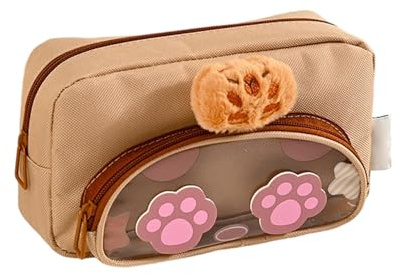 Bleistifthalter Organizer | Tierdesign Schminktasche - Organizer Tasche Für Schreibwaren - Für Textmarker Radiergummis Lineale Jungen Mädchen Teenager Studenten Frauen Männer, kaki, Fare riferimento