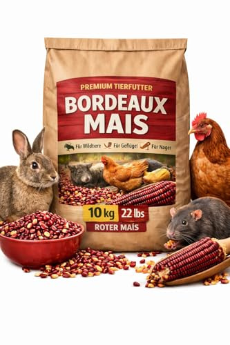10 kg röd bordeauxmajskärn fjäderfäfoder för kycklingar och fjäderfä, naturlig mat fågelmat