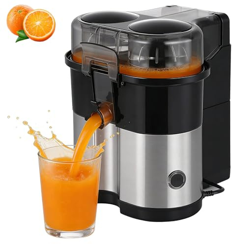 Exprimidor De Cítricos Eléctrico 100w, Exprimidor Automático De Cítricos De Doble Cabeza 300ml Con Cortador De Frutas Integrado & Diseño Desmontable, Exprimidor Eléctrico Doble Para Naranja Limón
