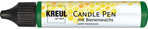 KREUL 49710 - Candle Pen, grün, 29 ml, Kerzenstift mit feiner Malspitze, Farbe mit Bienenwachs zum Verzieren & Bemalen von Kerzen