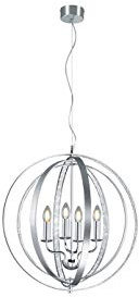 Trio Leuchten Candela 102000405 Kronleuchter, Metall, Aluminium Gebürstet