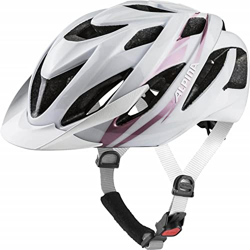 Alpina LAVARDA - Hochwertiger, Bruchfester & Leichter Fahrradhelm Mit Antibakteriellen Polstern & Fliegennetz Für Erwachsene, White Rose-Gold Gloss, 57-61 cm