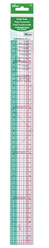 Clover grafisk linjal 50 cm CL7703, plast, färgstark, 50 cm