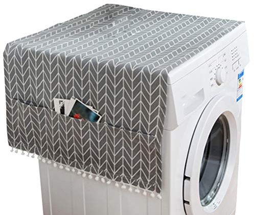 LIOOBO Housse de Protection pour Machine à Laver Réfrigérateur Universel Charge Avant Lave-Linge Sèche-Linge Étanche Motif de Flèche Grise 55 x 130cm