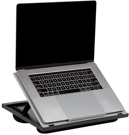 Mind Reader Laptopstativ, sängbricka, hopfällbar, dyna, bärbar, sovsal, plast, 37,5 L x 28 B x 18,5 H cm, grå