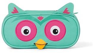 Affenzahn Stiftemäppchen für den Kindergarten, Federmäppchen für Kinder mit Tiermotiv und Ziehzunge, Eule - Türkis | Für den Kindergarten, Federmäppchen mit Tiermotiv und Ziehzunge für Kinder zur übersichtlichen Aufbewahrung