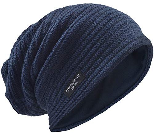 VECRY Herren Lässige Mütze Strickmütze Schädeldecke Lange Gefütterte Winter Sommer Hüte