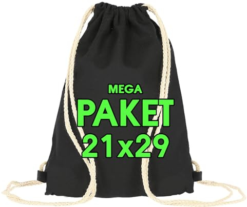 ELES VIDA Baumwollbeutel für Kinder 21x29 cm - 10 oder 25 Stück zum Bemalen & Gestalten - Beutel OEKO-TEX® geprüft kleine Sportbeutel - Festival Party Beutel, Jutebeutel Stoffbeutel