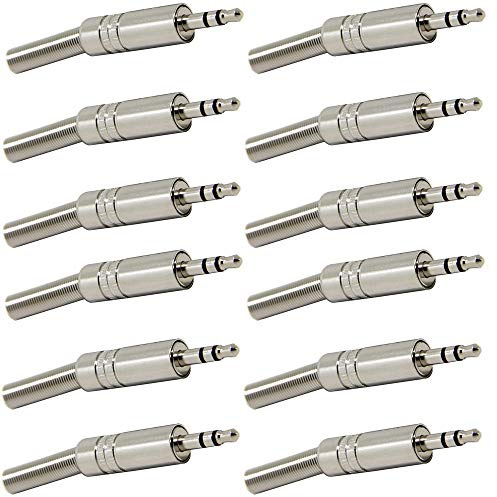 RUNCCI-YUN 12 pezzi maschio 3.5 mm stereo saldare/jack 3,5 saldare/jack audio 3.5mm Saldatura/Connettore cuffie Saldatura(metallo)