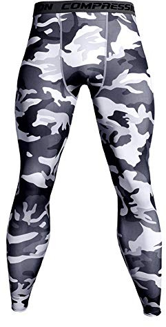 GUOCU Térmicas De Compresión De Leggings Hombre, Pantalón De Compresión Secado Rápido Pantalones Deporte Mallas Largas para Running Fitness Yoga,GrisNegro,XL