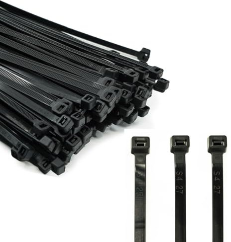 ERKO Kabelbinder Schwarz 200 x 2,5 mm Klein UV-Beständig 100 Stück Temperaturbeständig Premiumqualität, Chemische resistenz, Für Kabelmanagement Gartenarbeit Wohnen Werkstätten