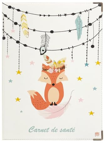 Protège Carnet de Santé Bébé Enfant Color Pop PVC (Renard Bohême)