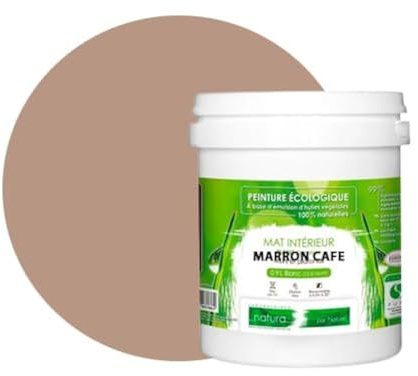 BOX DECO COULEURS Pintura de pared natural ecológica con aspecto mate interior Natura – 1 l/13 m², marrón café