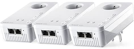 devolo Magic 2 WiFi 6 (AX) Mesh Multiroom Kit: 3X Adaptadores CPL WiFi, Enchufe Gigogne (2.400 Mbps, Malla, 6X Puertos Gigabit Ethernet) Ideal para Juegos, teletrabajo, Streaming, enchufes franceses