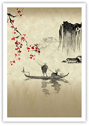 ARTTOR Affiche Decoration Murale Moderne Poster sans Cadre 70x100cm Fleur Cerises Japon Deco Affiches Murales Wall Art Design Tableau Decoration Salon Chambre Cuisine Decor P2XPA70x100-5020