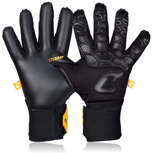 CATCH & KEEP Torwarthandschuhe Fly Soul - Professionelle Torwart-Fußballhandschuhe - Octopus Grip & Hybrid Cut - atmungsaktive Mesh-Backhand - Punching Zone 3.0 Technologie