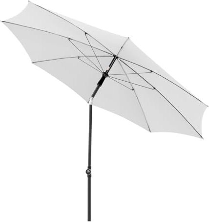 Doppler Parasole Rethink I 200 cm in grigio chiaro I rotondo inclinabile per balcone e terrazza I sostenibile I con apertura a mano I Con copertura