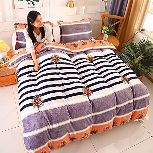 Morbuy Copripiumino in Flanella, Coperta Flanella con Chiusura Cerniera, Copriletto in Pile Invernale Caldo Super Morbido, Biancheria da Letto Singolo, Matrimoniale (180x220cm,Albero Grigio)