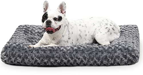 KSIIA Hundebett Kleine Hunde, Waschbar Hundekissen, 60x45cm, Dunkelgrau