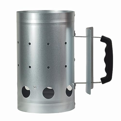 Yuehuamech Holzkohlekamin Starter BBQ Grill Anzünder Grill Feuer Starter Grillen Edelstahl Kohle Eimer Grillen für Camping Outdoor Kochen BBQ Zubehör