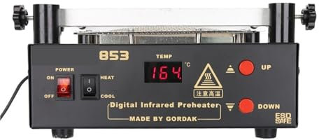 Soldering Hot Plate, Bottom Heating Temperature Control Rework Station 853 IR Preheater Station Lead Free Infrared Preheating Station for Electronic Repair Lab, Rework Heater Lab