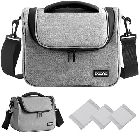 Linpr Camera Bag, Small Crossbody Camera Case, SLR/DSLR Shoulder Messenger Bag Professional, Waterproof Camera Bags for Photographers, Compatible with Canon/Sony/Nikon Camera and Lens (Grey,Middle)