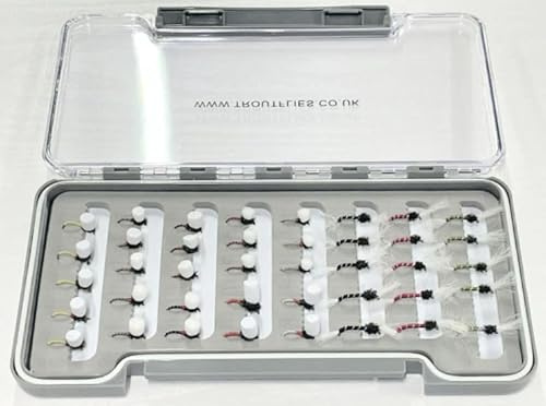 40 Barbless Suspender Buzzers and Thorax Buzzer Boxed Set, Mixed size, Trout Flies, Fly Fishing