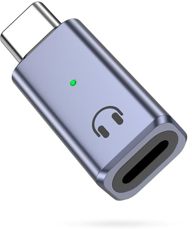 MoKo Lightning auf USB-C Audio Adapter, USB C auf Lightning Kopfhörer | Für iPhone Air 17 16 16e 15 Pro Max Plus, iPad Air/Pro, MacBook, Nicht zum Lade/Daten, Grau