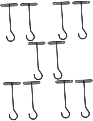 POPETPOP 10 Set di Ganci per Piante per Soffitto Ganci per Vasi di Fiori Ganci per Cestini Sospesi in Metallo Set di Ganci per Fioriere da Parete Facili da Installare