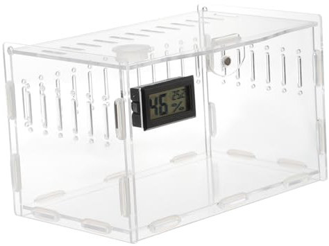 HAPINARY Transparente Acrylbox Für Reptilien Transport Zucht Fütterung Skorpione Geckos Schlangen Schildkröten Belüftet Leicht