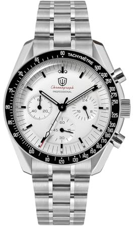 watchdives WD1860 WD1861 WD1863 Herren Chronograph, Japanisches VK63 Quarz Sportuhr, 40 mm Bubble Saphirglas Armbanduhr, 100 M Taucheruhr mit Edelstahlarmband