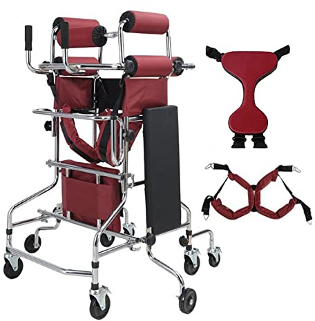 Caminantes con ruedas de ayuda para caminar y capacitación de pacientes con accidente cerebrovascular para caminadores, marco de bipedestación para caminar asistido para ancianos y discapaci