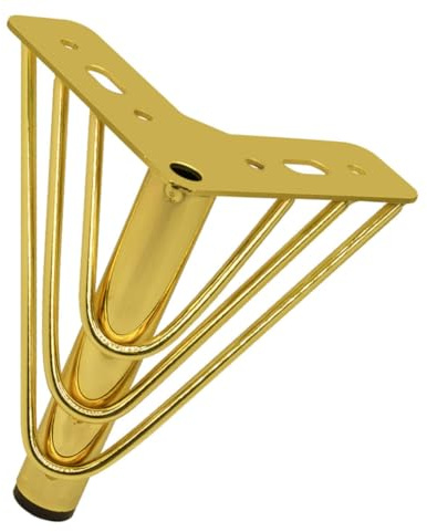 Hemobllo Moderne Möbelbeine aus Eisen in Gold für Sofas und TV Schränke Einfache Installation Stabiles Design Stilvoll und Elegant für Einsatz zu Hause