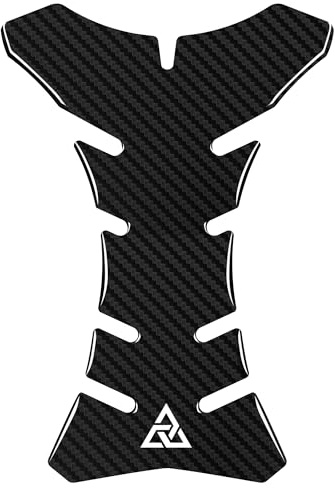 Autodomy Motorcycle Tank Protector Black Carbon Fiver V2 20x14 cm | Motorcycle Tank Pad Universal | Resists Rain and Sun