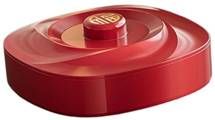 Baoblaze Divided Serving Tray with Lid Snackle Tray Dish Food Plate Red Storage Container Platter for Home Use Treats Nuts Charcuterie, Single Layer
